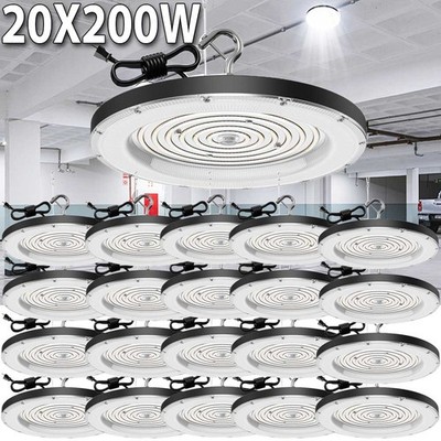 20 Pack 200W UFO Led High Bay Light Commercial Industrial Warehouse Shop Lights