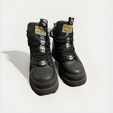 Buffalo Platform Boots Peta Vegan Aspha Black Size 6 Mod Dev 7 Vgc