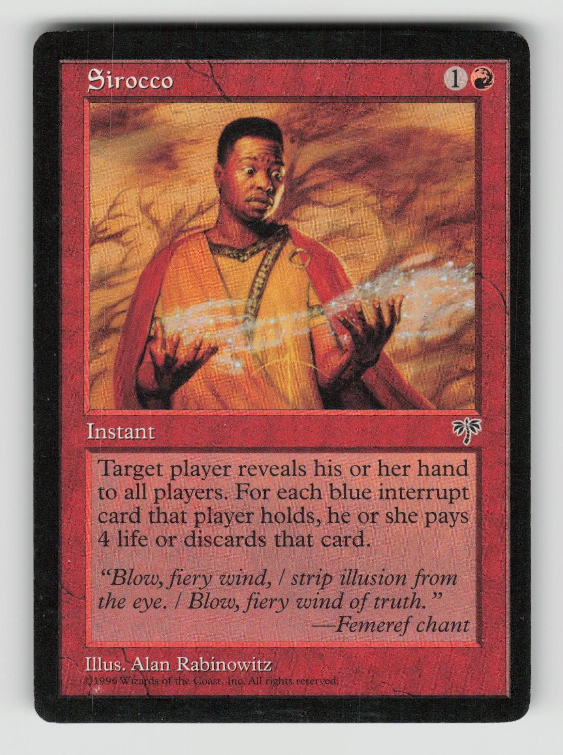 Sirocco Uncommon Mirage Magic: The Gathering Lightly Played