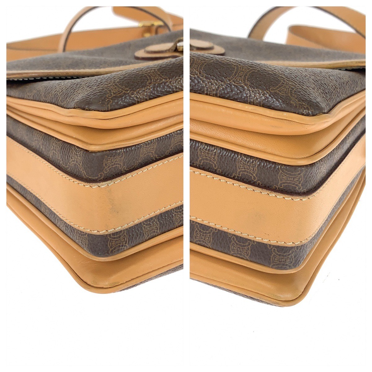 CELINE vintage Macadam pattern Diagonal Sholder b… - image 3