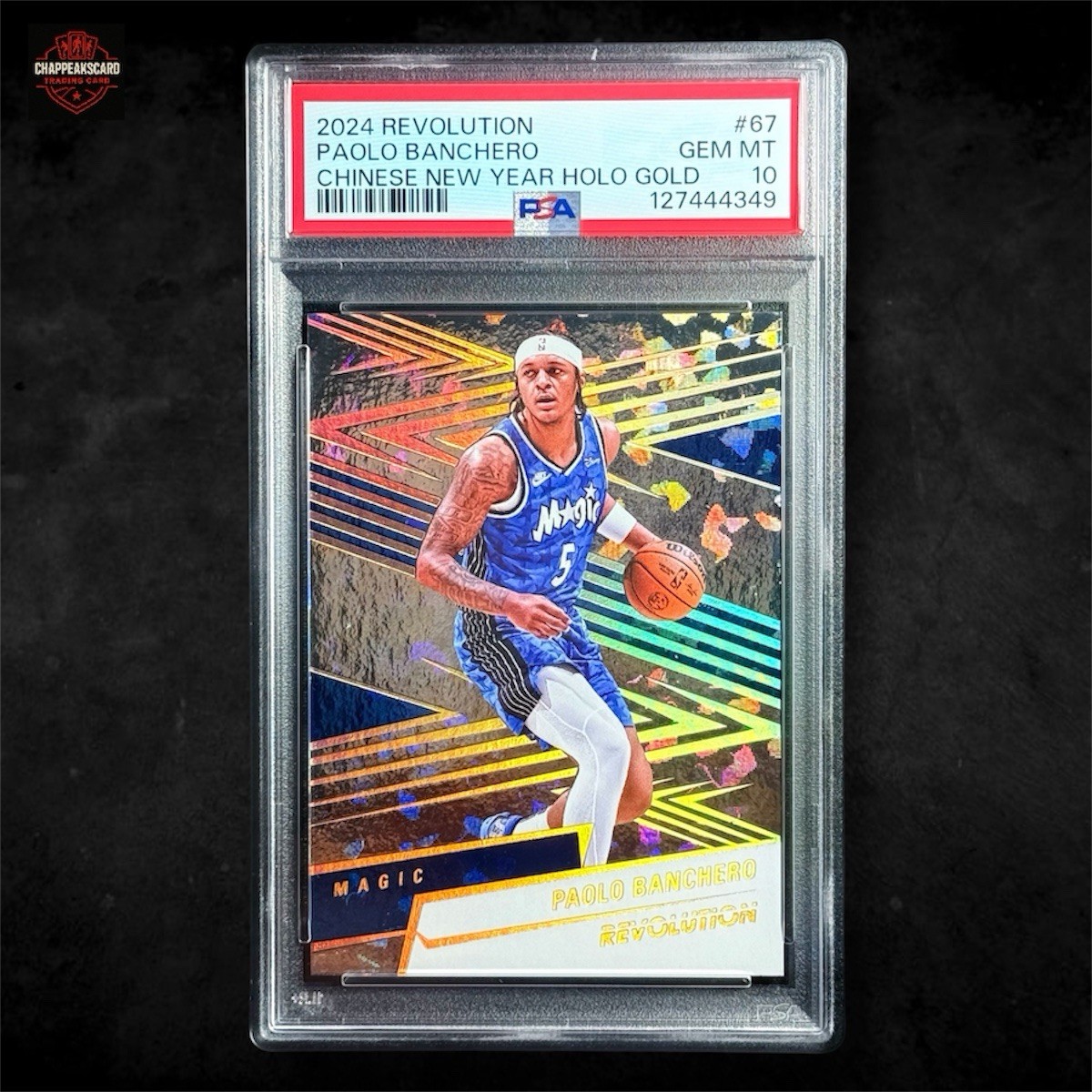 2024 PANINI REVOLUTION PAOLO BANCHERO CHINESE NEW YEAR HOLO GOLD 2/8 #67 PSA10