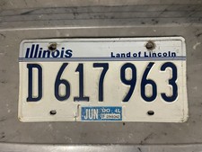 2000 Illinois License Plate D 617 963 June Land of Linclon