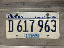 2000 Illinois License Plate D 617 963 June Land of Linclon
