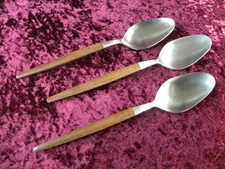 CANOE MUFFIN 3 Oval Soup / Place Spoons EPIC EKCO ETERNA Forged Stainless Japan