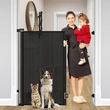 48 Inch Extra Tall Pet Gate, Extends to 55 Wide, Extra Tall Retractable Baby ...
