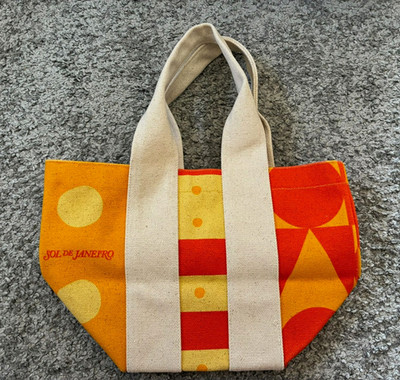 Sol de Janeiro Canvas Tragetasche Punkte Orange/Beige/Gelb/Rot Doppelgriff Klein