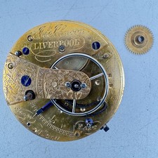 Antique 42mm Josh Johnson Liverpool Key Wind Fusee Pocket Watch Movement England