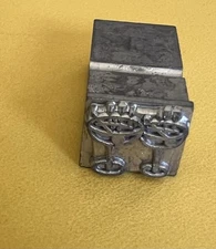 Vintage KINGSLEY Hot Foil Stamp Machine Emblem Die - Martini Glasses