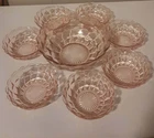 Vintage Pink Depression Bowls Set of 8 Large bowl 7 1/2", Small are 4 1/2"