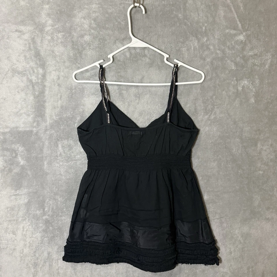 Camiseta sin mangas Old Navy Y2K Fairy M negra Y2K mezcla de seda gótica Babydoll Cami Whimsigoth Foto 3 de 4