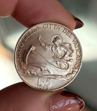 VATICANO 5 LIRE 1939 PIO XII ARGENTO SILVER FIOR DI CONIO LUSTRO DI ZECCA