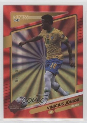 2021 Panini Donruss Road to Qatar Holo Red Laser 96/99 Vinicius Junior Jr 11r1