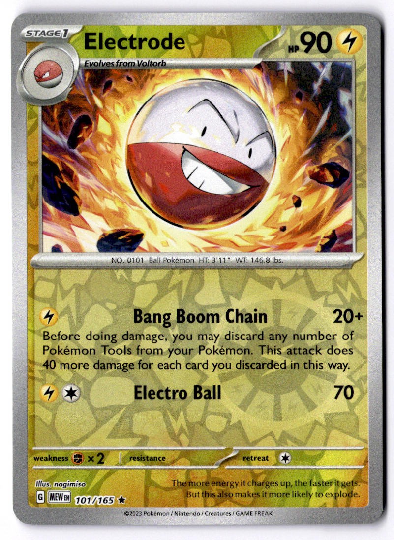 Electrode 101/165 Reverse Holo Pokemon SV: Scarlet & Violet 151 NM