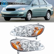 For Toyota Corolla 2003-2008 Halogen Headlights Assembly Leftright Side Chrome