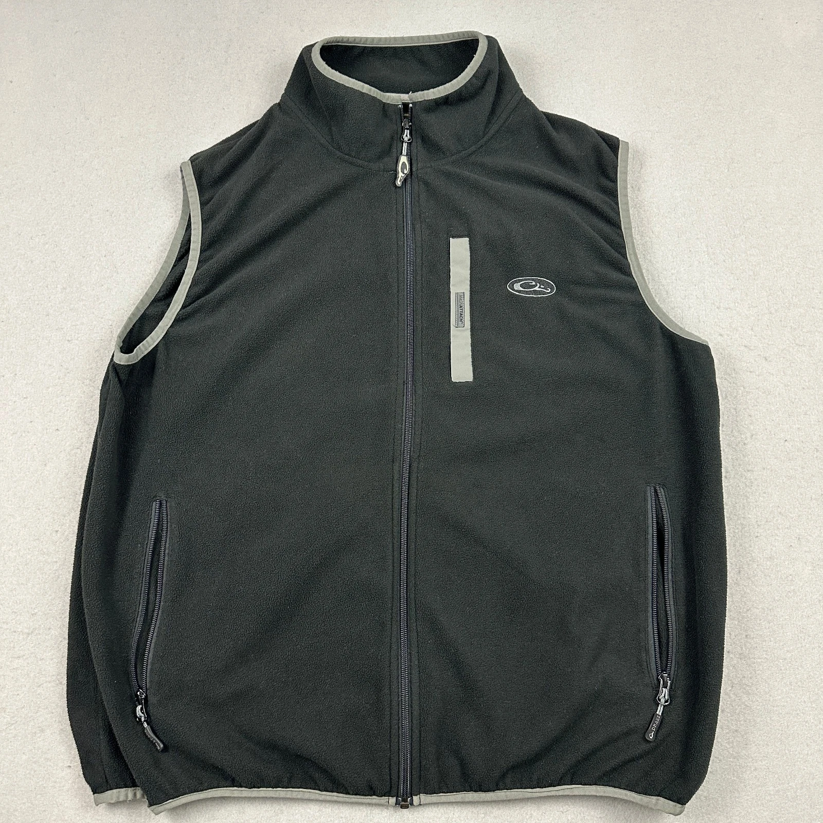 Drake Vest Men Extra Large Black Solid Full Zip Fleece Jacket Outdoor XL