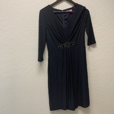 Eliza J Navy Ruched Waist Sheath Dress Size M