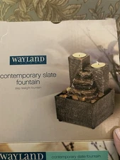 WAYLAND SQUARE CONTEMPORARY SLAYE TEALIGHT FOUNTAIN
