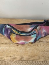 Himalayan Natural Hemp Fanny Pack Tie Dye Multi Colored Adjustable Strap