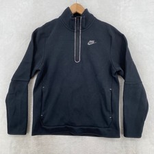 Nike Tech Fleece Half Zip Sweatshirt Medium Black Reflective DQ4314-010 Pullover