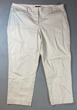 EUC Lands' End Fit 2 Light Khaki Chino Pants Woman Size 14 US