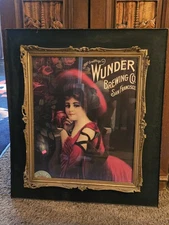 Vintage Rare Original Wunder Brewing Beer Brewing SAN FRANCISCO bar sign 27x31 