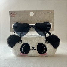 Wonder Nation Girls Panda Heart Sunglasses  Black Panda Case Set