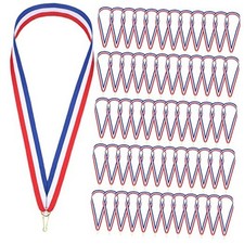 100 Pcs Red White and Blue Lanyard Medal Ribbons Neck Ribbon for Medals