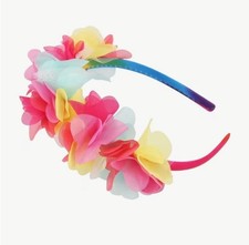 Adorable Multi Color Chiffon Floral Satin Ribbon Girl Headband Hair Accessory