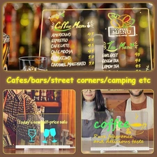 LED Note Board with Colors, Lighted Acrylic Dry Erase Board, Acrylic Message ...