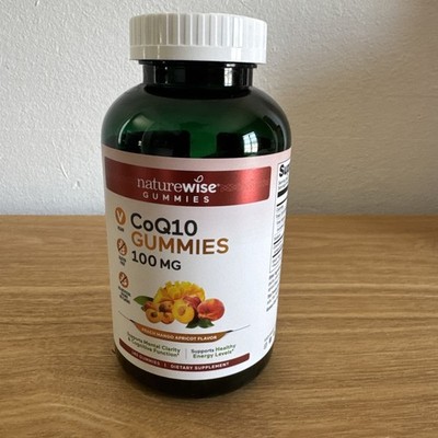 NatureWise CoQ10 Gummies 100mg Peach Mango 180 Exp 06/2026 Heart Health Energy