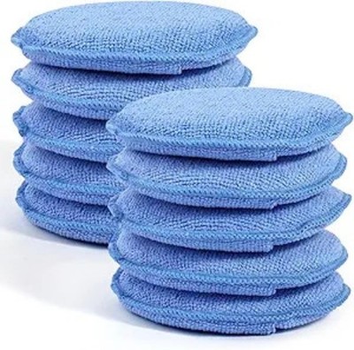 10 Pack Wax Applicator Pads, Microfiber Applicator Pad with Finger Color: Blue