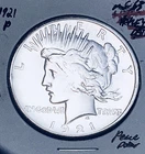 1921-P  GEM BU+++!  BRILLIANT UNCIRCULATED KEY DATE! U.S. PEACE DOLLAR. WOW!