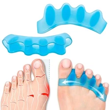 2PCS Toe Separators for Women and Men, Gel Spacers One Size, Blue 