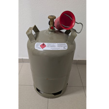 Propan Gasflasche leer 11 kg grau mit Ventil, Eigentumsflasche
