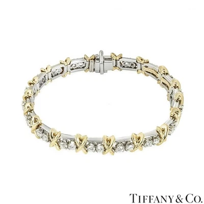 Tiffany & Co. Yellow Gold & Platinum Diamond Schlumberger Bracelet 72613465 - Image 1 of 4