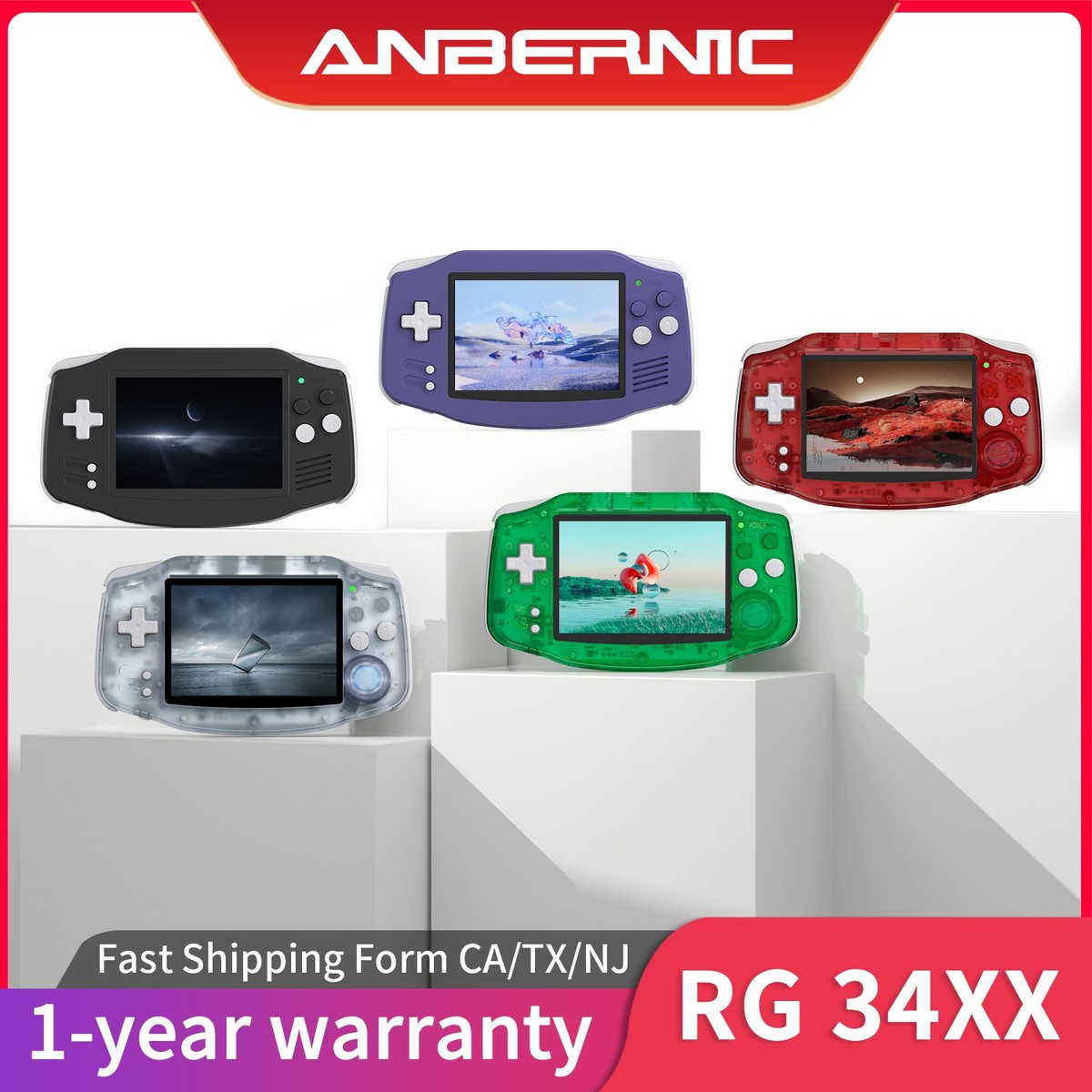 ANBERNIC RG 34XX Handheld Game Console 3.4' Linux 64-bit 3500mAH