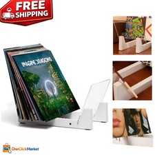 Shatterproof Acrylic Vinyl Record Holder for 50 Albums - Modern Design