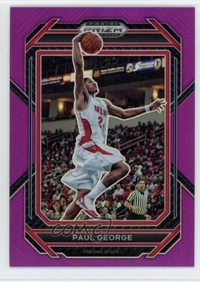 2023-24 Panini Prizm Draft Picks Purple Prizm /75 Paul George #58 5y7
