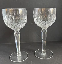 SET OF 2 WATERFORD CUT CRYSTAL COLLEEN WINE HOCK GOBLET  7.5” x 3”