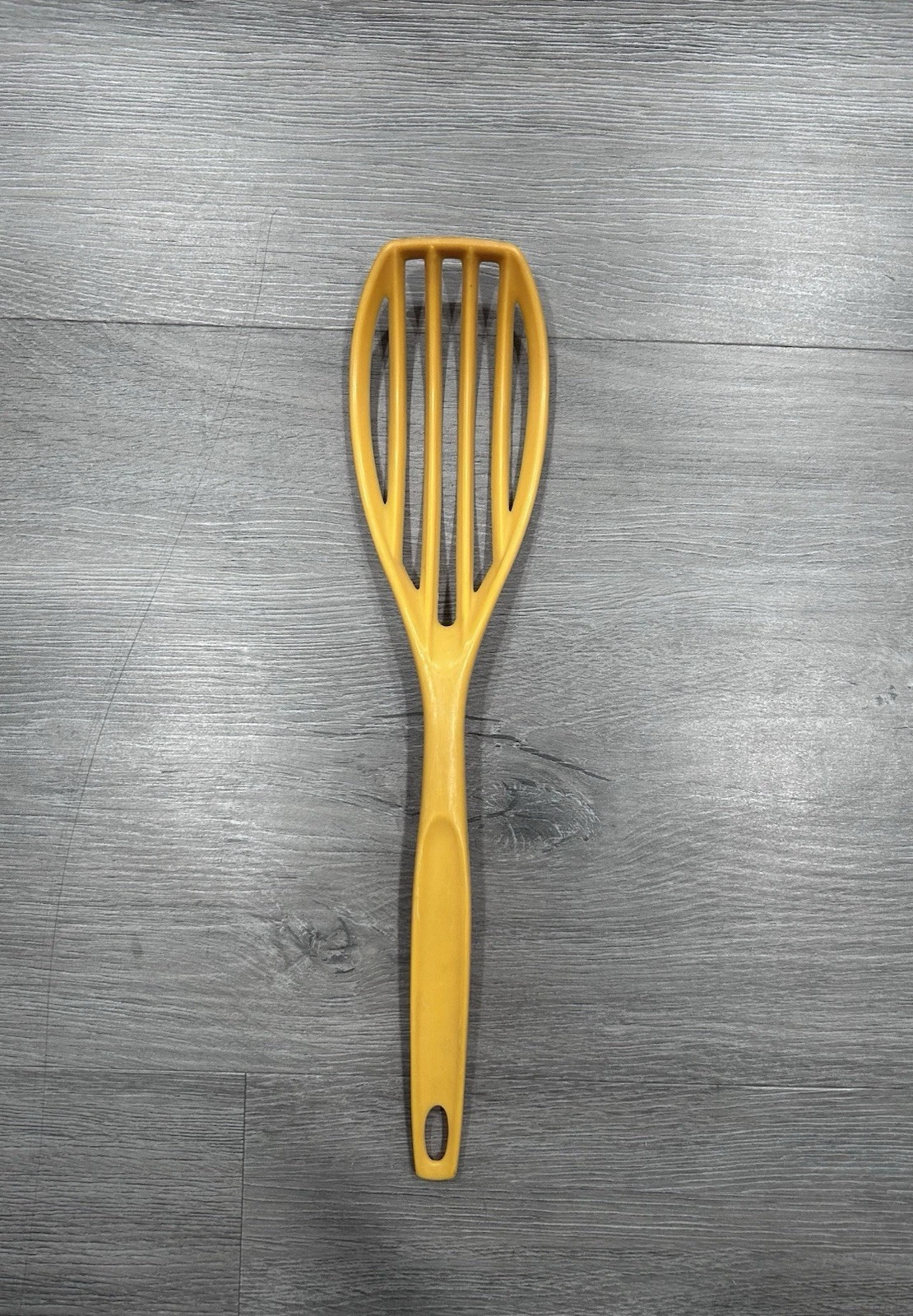 Vintage Foley Yellow Nylon Slotted Mixing Spoon Whisk Aerator Kitchen Utensil