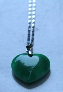 Very Beautiful Chinese Jade (?) Heart Pendant With Silver Necklace | eBay