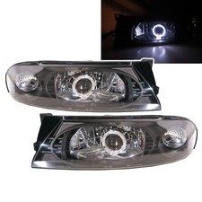 Fits NISSAN Altima U13 MK1 92-97 4D Guide LED Angle-Eye Bi-LED Headlight BK LHD