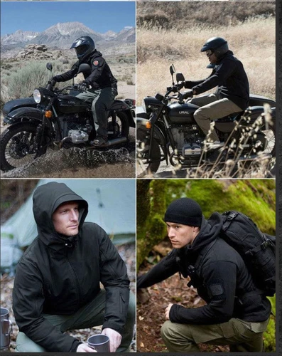 Giacca calda con cappuccio uomo combattimento impermeabile cappotto tattico con set PANT UK outdoor - Foto 5 di 40