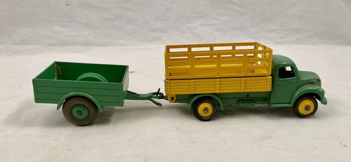 DINKY TOYS Vintage Dodge Produce Farm Wagon Truck and Land-Rover Trailer - 第 1/8 張圖片