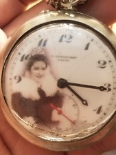ANTIQUE POCKET WATCH Queen Farida Wif KING FAROUK I OF EGYPT 1940'S SPECIAL RARE