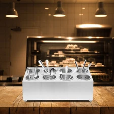 8 Hole Stainless Steel Flatware Holder Commercial Silverware Storage Organizer