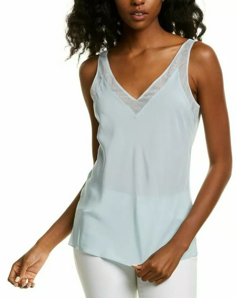 NWT Ted Baker LEIAA Silk V neck Camisole Top Pale Blue Size 4 US10 139