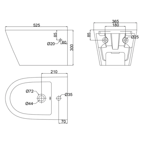 Wand Bidet Set oder Spülrandloses Hänge WC Toilette abnehmbar Soft Close Sitz - Bild 25 von 35