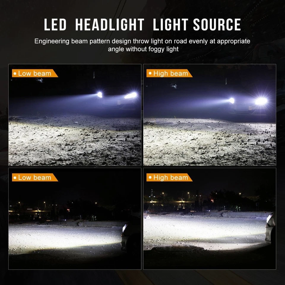 2x H4 Size SUPER BRIGHT WHITE LED Headlight Bulbs Hb2 9003 Lights W/ Canbus Chip - Image 4 of 4