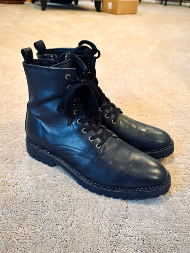 ALLSAINTS Men's Whitmore Leather Moto Boots - size 12 - Picture 1 of 5